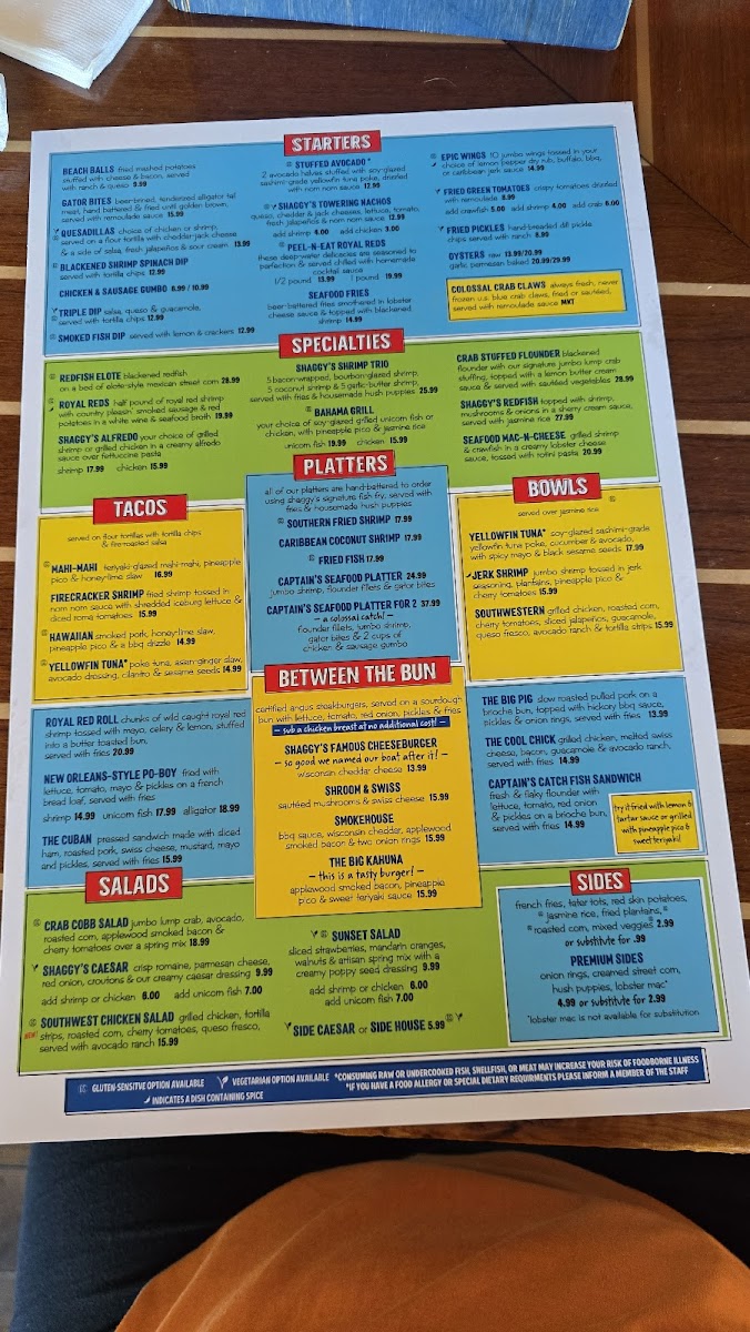 Shaggy's Pensacola Beach Menu - Image 2