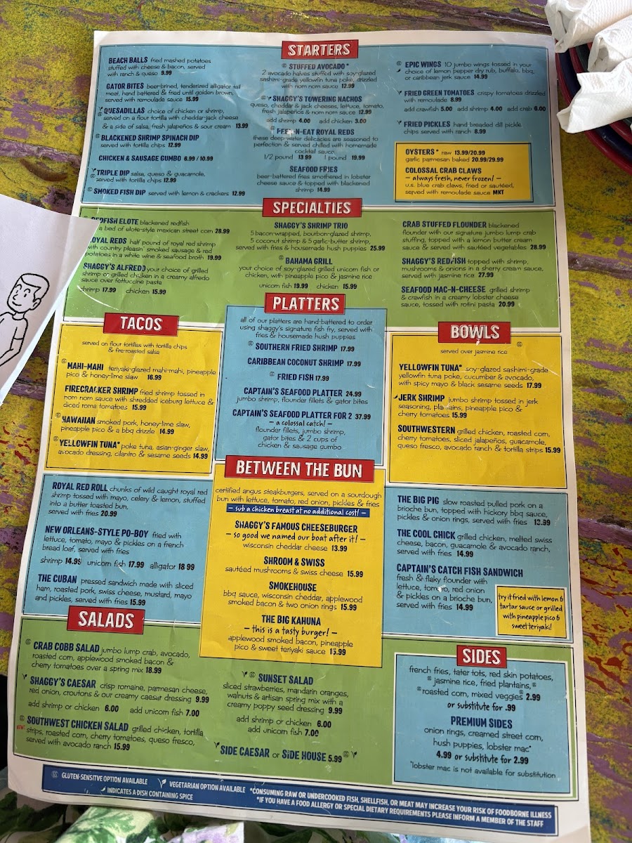 Shaggy's Pensacola Beach Menu - Image 3