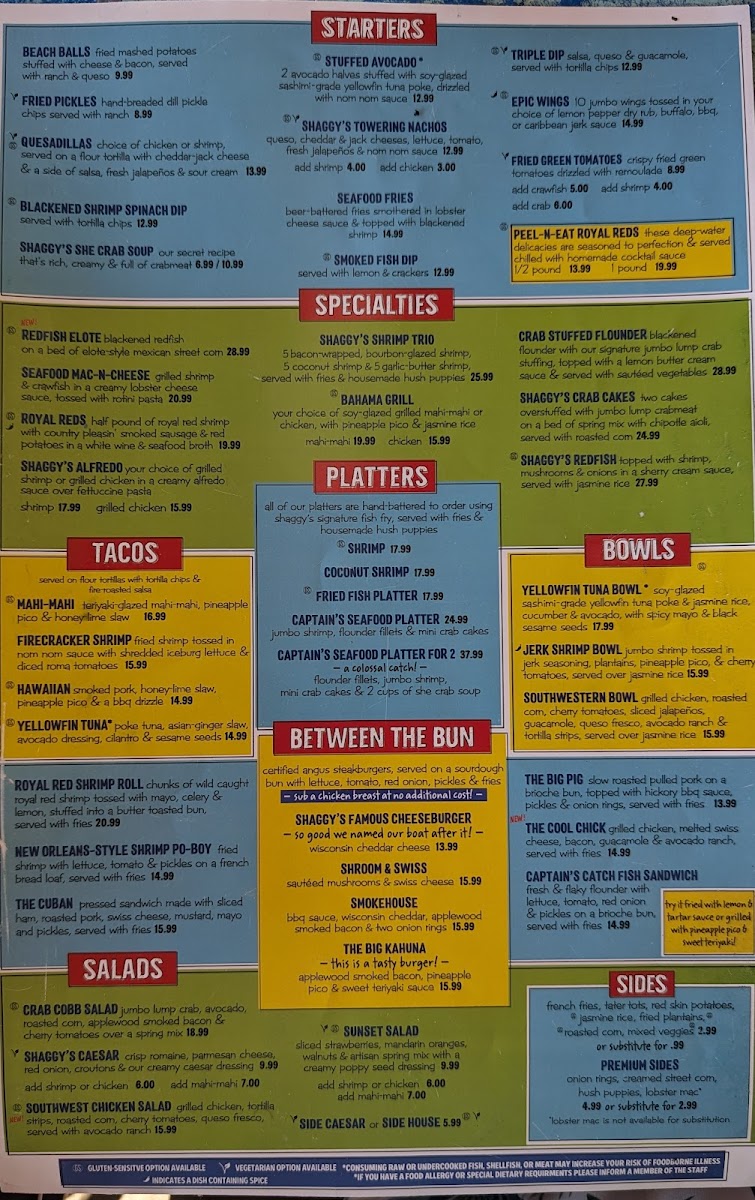Shaggy's Pensacola Beach Menu - Image 6